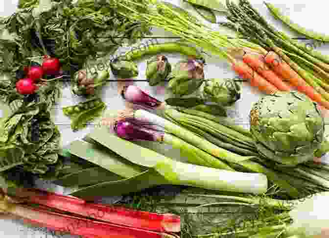 A Colorful Display Of Spring Produce, Including Asparagus, Strawberries, And Artichokes. Market Restaurant + Bar Cookbook: Seasonally Inspired Cuisine From Southern California