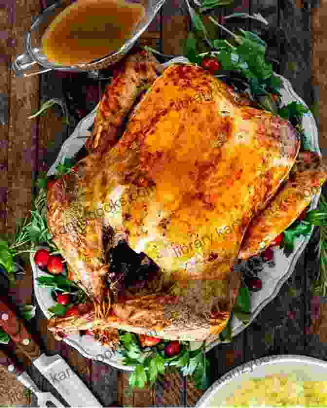 A Golden Brown Roasted Turkey On A Platter Surrounded By Fresh Herbs And Cranberries Thanksgiving Cookbook 2024: Thanksgiving Day Usa