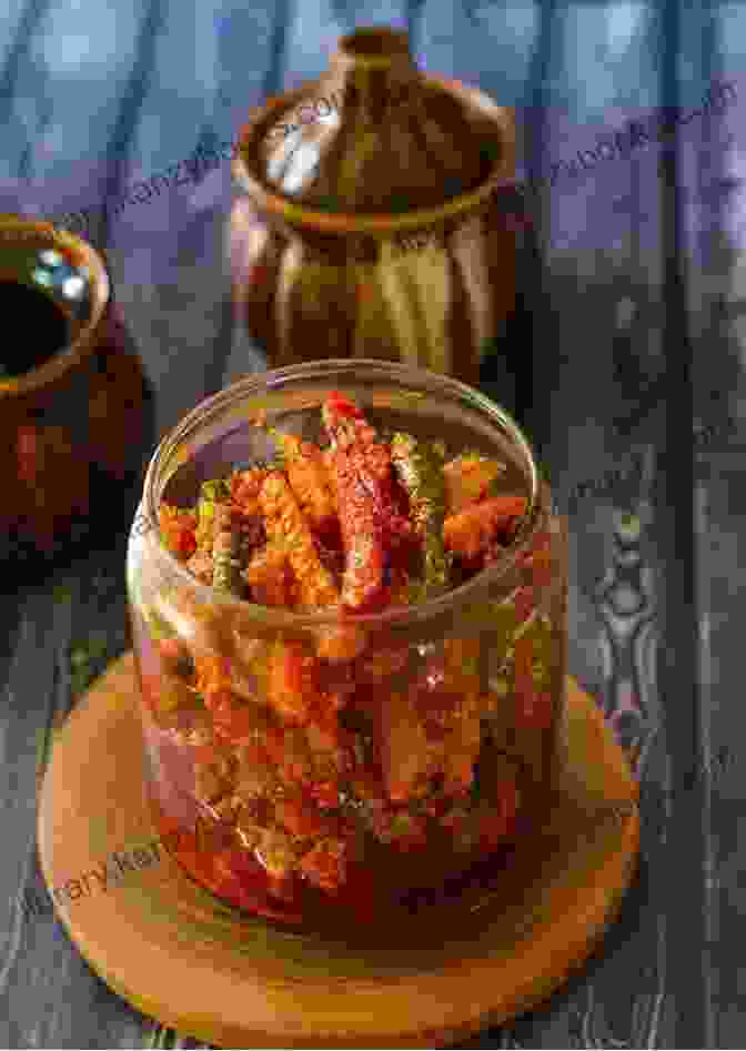 A Jar Of Achar, A Fermented And Pickled Vegetable Dish From India Asian Pickle Recipes For Housewives: Preserved Sweet Sour Salty Silage And Fermentation From Korea Japan China India And Other Countries