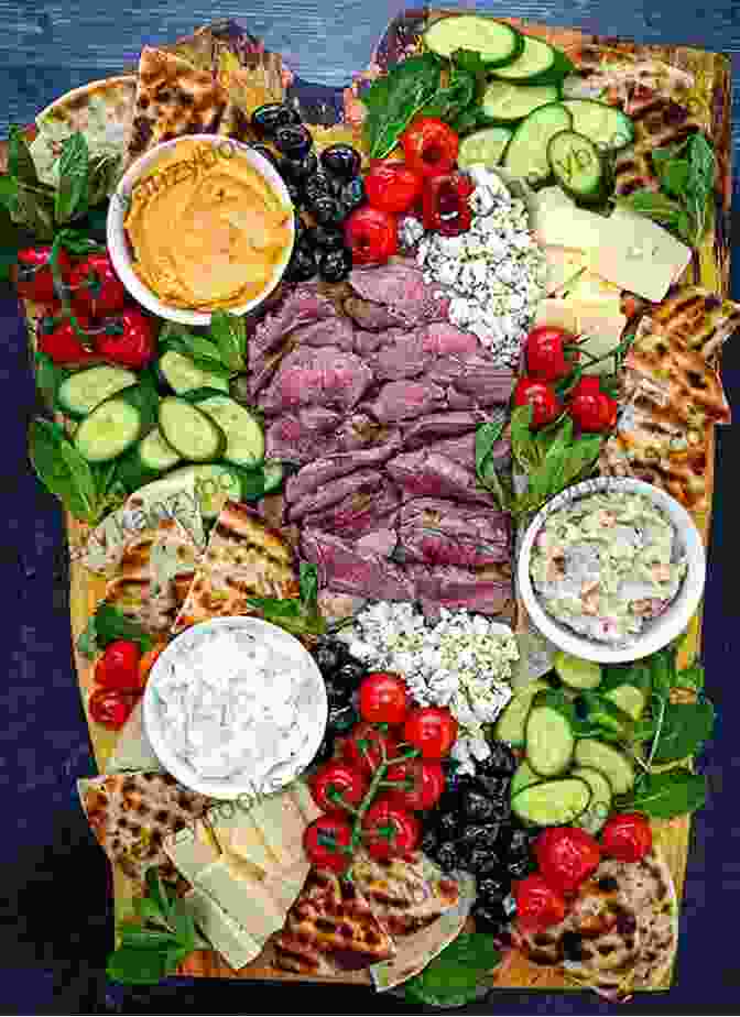 A Vibrant And Appetizing Photo Of A Mediterranean Spread Featuring Grilled Meats, Fresh Vegetables, Colorful Salads, And Aromatic Spices. Mediterranean Air Fryer: 365 Tasty Simple And Tasty Mediterranean Recipes Plus 30 Vegetarian Vegan And Gluten Free Recipes To Help You Boost Your Immune And 3 Week Meal Plan To Guide You In