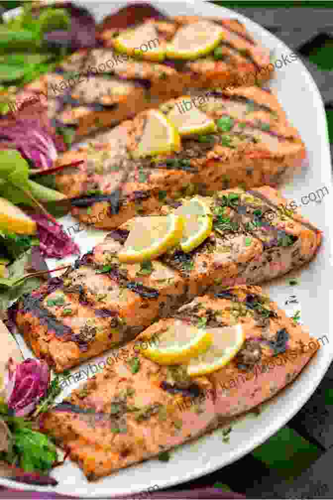 Image Of A Succulent Grilled Salmon Fillet With Lemon And Herbs Plant Based Seafood Cookbook: The Complete Cookbook With Easy And Tasty Recipes For Vegan And Seafood Lovers Learn How To Eat And Live In A Healthy And Way With Colored Quality Pictures